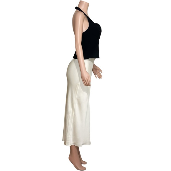 FAVORITE DAUGHTER High Rise Silky Satin Midi Favorite Skirt, Ivory, Small - Picture 11 of 11